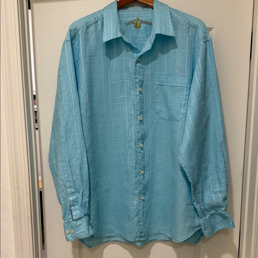 Tommy Bahama Aqua Blue Casual Button-Down Shirt